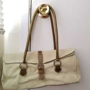 Pale green/greyish suede purse
